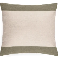 Housse de coussin en coton fil teint 45x45 cm cm JANIS vert mousse