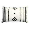 Housse de coussin en coton Sirsa imprimé bohème noir et blanc l.50 x H.30 GoodHome