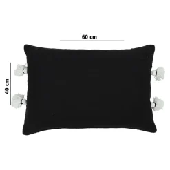 Housse de coussin en coton Rahat imprimé géométrique noir et blanc l.60 x H.40cm GoodHome
