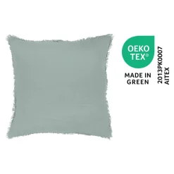 Housse de coussin en coton Jalna bleu celadon L.45 x l.45cm GoodHome