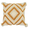 Housse de coussin en coton Sivas imprimé bohème camel et blanc cassé l.45 x H.45cm GoodHome