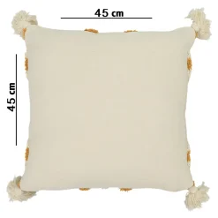 Housse de coussin en coton Sivas imprimé bohème camel et blanc cassé l.45 x H.45cm GoodHome