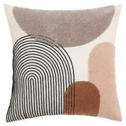 Housse de coussin en coton tufté Cytion imprimé arche beige terracotta l.45 x H.45cm GoodHome