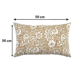 Housse de coussin en coton Alsina fleuri beige l.50 x H.30cm GoodHome