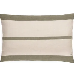 Housse de coussin en coton fil teint 55x80 cm cm JANIS vert mousse