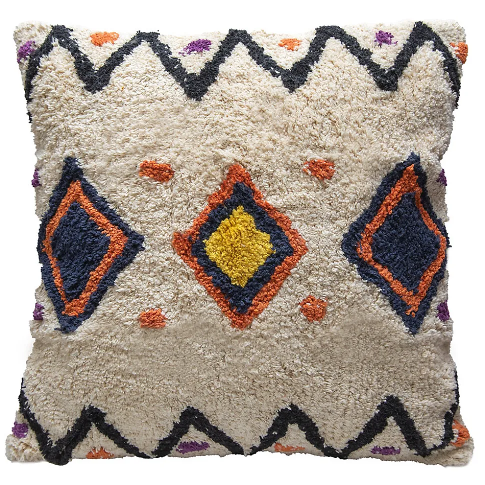 Housse de coussin en coton tufté imprimé berbère multicouleurs L.45 x l.45cm Deko & Co