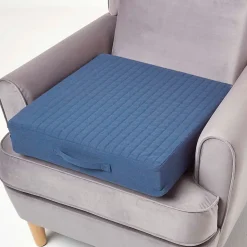 Housse de coussin en coton pour coussin d'assise, bleu marine - HOMESCAPES