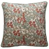 Housse de coussin en coton fleuri liberty Piping vert, bleu, orange L.40 x l.40cm Deko & Co