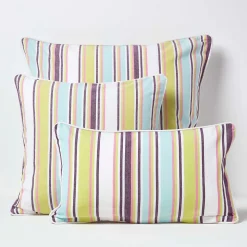 Housse de coussin en coton à rayures osaka, 60 x 60 cm - HOMESCAPES