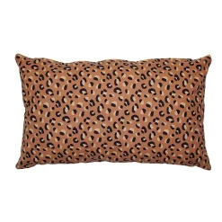 Housse de coussin en coton léopard L.50 x l.30cm Ornami