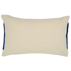 Housse de coussin en coton Albizia imprimé ondulé bleu et blanc l.50 x H.30cm GoodHome