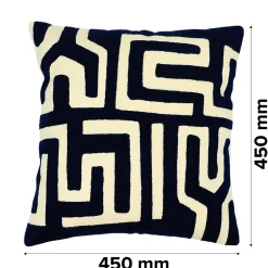 Housse de coussin en coton Manado imprimé géométrique bleu et blanc l.45 x H.45cm GoodHome
