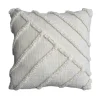 Housse de coussin en coton tufté Saline blanc cassé l.45 x H.45cm GoodHome