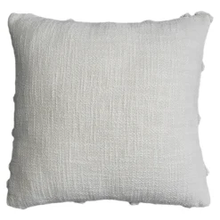 Housse de coussin en coton tufté Saline blanc cassé l.45 x H.45cm GoodHome