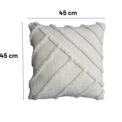Housse de coussin en coton tufté Saline blanc cassé l.45 x H.45cm GoodHome