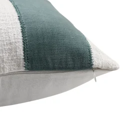 Housse de coussin en coton Kolar rayures vert et blanc l.50 x H.30cm GoodHome