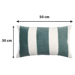 Housse de coussin en coton Kolar rayures vert et blanc l.50 x H.30cm GoodHome
