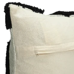 Housse de coussin en coton Manado imprimé géométrique noir et blanc l.45 x H.45cm GoodHome