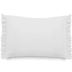 Housse de coussin en mousseline de coton 55x80 cm cm + 5 cm ELZA blanc neige