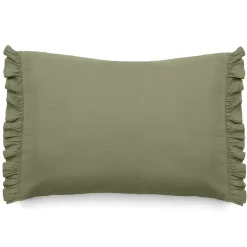 Housse de coussin en mousseline de coton 40x60 cm cm + 5 cm ELZA vert mousse