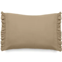 Housse de coussin en mousseline de coton 40x60 cm + 5 cm ELZA marron camel
