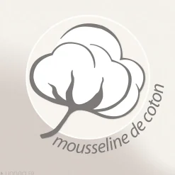 Housse de coussin en mousseline de coton 55x80 cm cm + 5 cm ELZA vert mousse