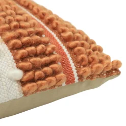 Housse de coussin en tufté Tapao blanc crème et terracotta GoodHome