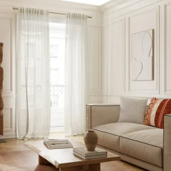 Housse de coussin en tufté Tapao blanc crème et terracotta GoodHome
