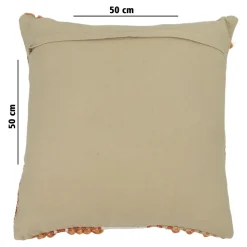 Housse de coussin en tufté Tapao blanc crème et terracotta GoodHome