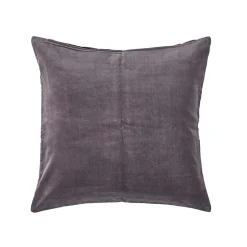 Housse de coussin en velours gris foncé, 40 x 40 cm - HOMESCAPES