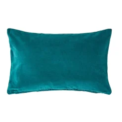 Housse de coussin en velours vert émeraude, 30 x 50 cm - HOMESCAPES