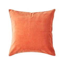 Housse de coussin en velours orange, 40 x 40 cm - HOMESCAPES