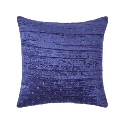 Housse de coussin en velours piqué bleu marine, 55 x 55 cm - HOMESCAPES