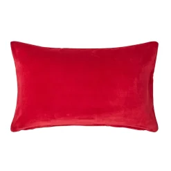 Housse de coussin en velours rouge, 30 x 50 cm - HOMESCAPES