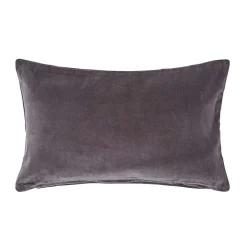Housse de coussin en velours gris foncé, 30 x 50 cm - HOMESCAPES