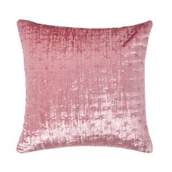 Housse de coussin en velours piqué rose, 40 x 40 cm - HOMESCAPES