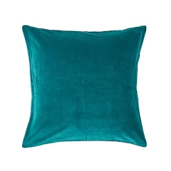 Housse de coussin en velours vert émeraude, 60 x 60 cm - HOMESCAPES
