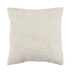 Housse de coussin fausse fourrure blanc 45 x 45cm Ornami