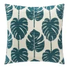 Housse de coussin Feuilles - coton et chenille - vert - 40x40 cm - Atmosphera