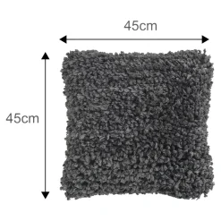 Housse de coussin flufly Bogor gris foncé l.45 x H.45cm GoodHome