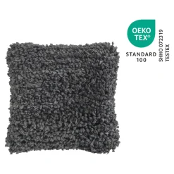 Housse de coussin flufly Bogor gris foncé l.45 x H.45cm GoodHome