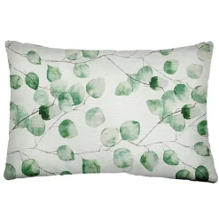 Housse de coussin Fosca feuille d'eucalyptus vert L.50 x l.30cm Ornami