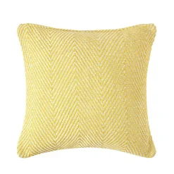 Housse de coussin halden jaune à motif chevrons en coton, 45 x 45 cm - HOMESCAPES