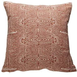 Housse de coussin imprimé ethnique rouge et blanc L.45 x l.45cm Deko & Co