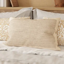 Housse de coussin jacquard effet tweed Vilna beige l.50 x H.30 GoodHome
