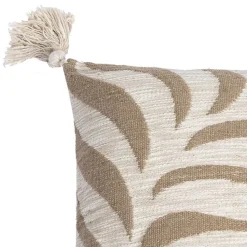 Housse de coussin jacquard beige et blanc L.45 x l.45cm Deko & Co