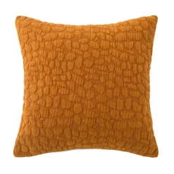 Housse de coussin jacquard imprimé ethnique jaune ocre L.45 x l.45cm Ornami
