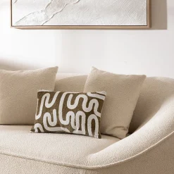 Housse de coussin Jeni chenille vert kaki 50x30cm - Atmosphera