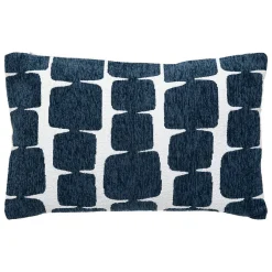 Housse de coussin Jeni chenille bleu égéen 50x30cm - Atmosphera