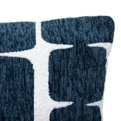 Housse de coussin Jeni chenille bleu égéen 50x30cm - Atmosphera